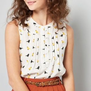 ModCloth Freelance for the Taking Sleeveless Top S